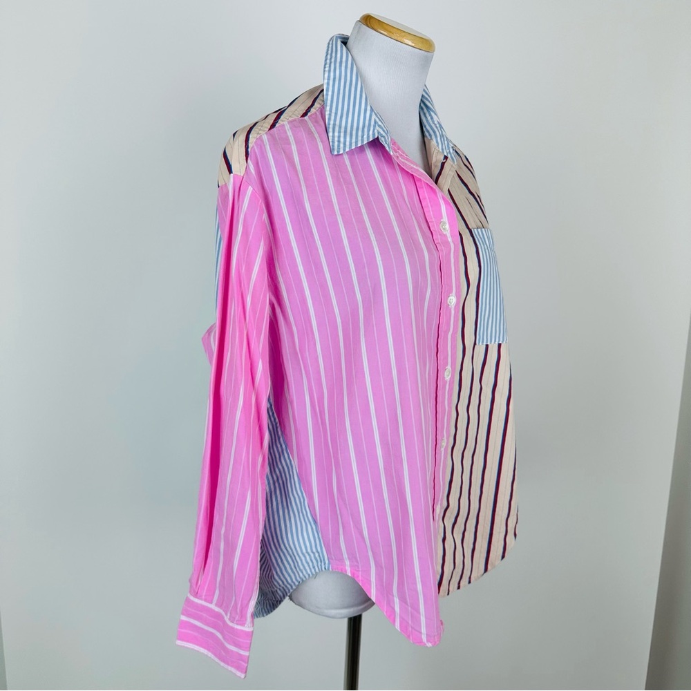 Essentiel Antwerp Famille Striped Buttondown Shirt Size XS Sold at Anthropologie - Picture 7 of 13